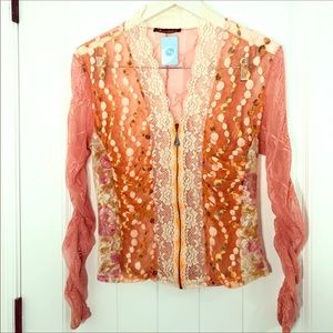 Surrealist Lace Tea Jacket Size Large
